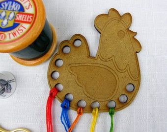Chicken Embroidery Thread or Floss Holder made from MDF.