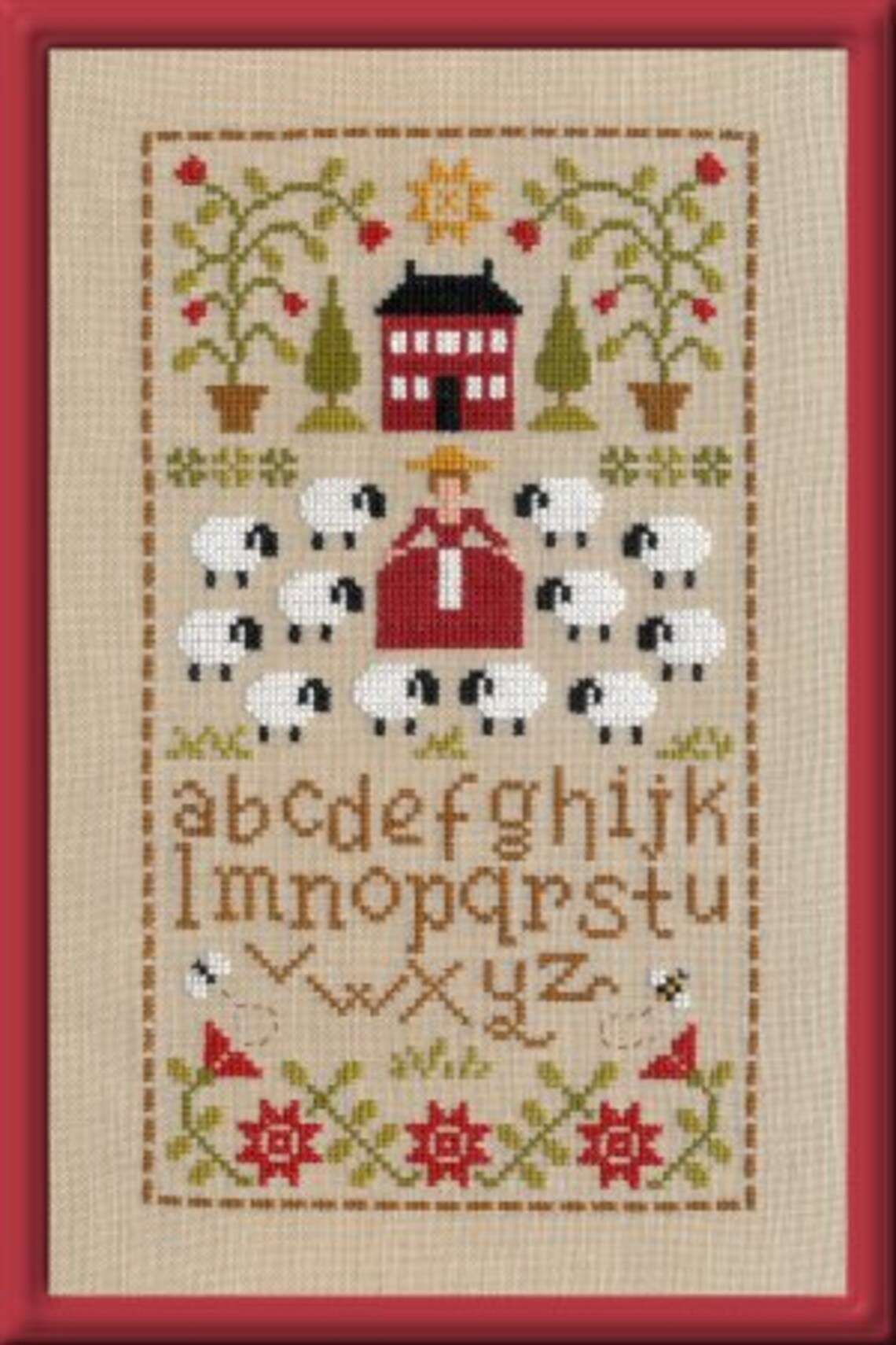 Sheep ABC Sampler Counted Cross Stitch Chart. Etsy UK