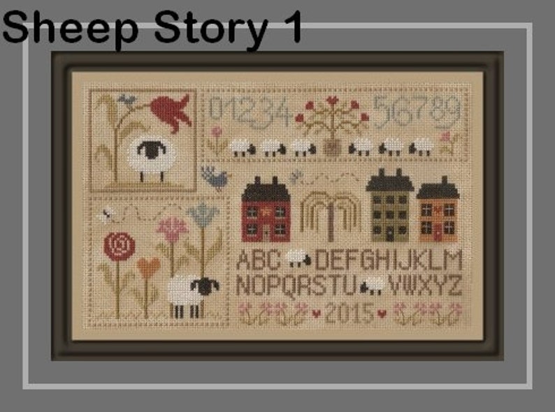 Sheep Story 2 counted cross stitch chart image 6