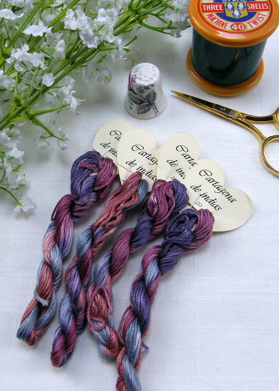 251 - Hand Dyed Variegated Cotton Embroidery Thread: Mauve & Pinks