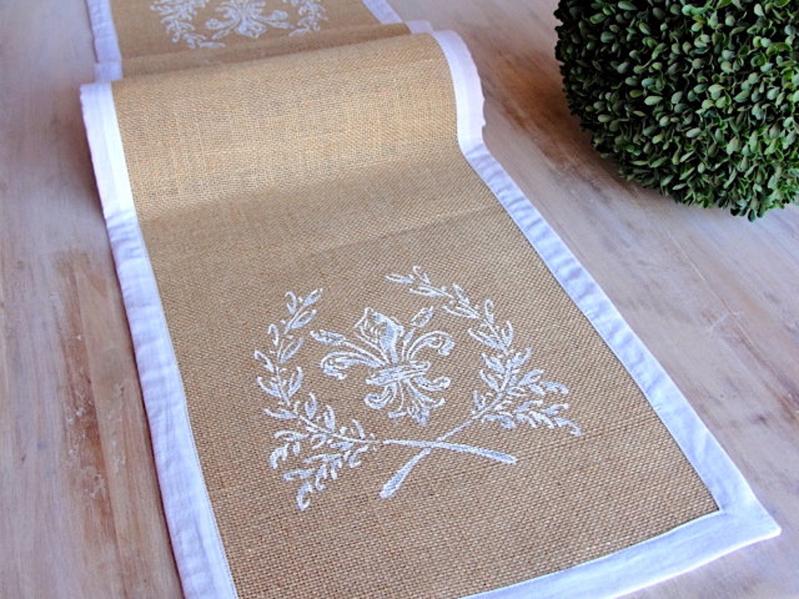 Handmade Burlap Table Runner Farmhouse Neutral Decor Country Etsy
