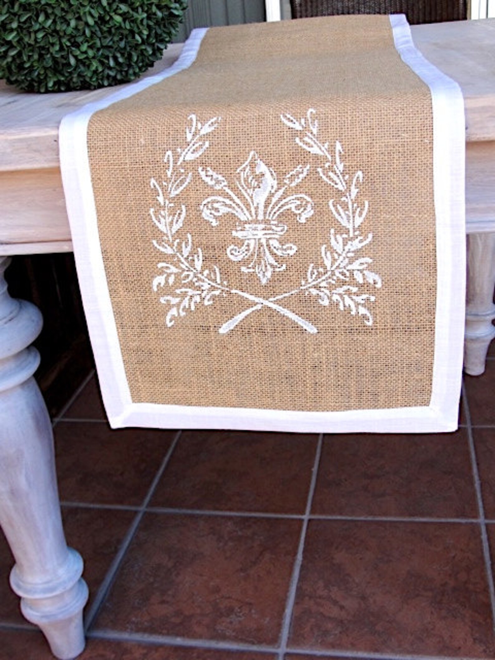 Handmade Burlap Table Runner Farmhouse Neutral Decor Country Etsy