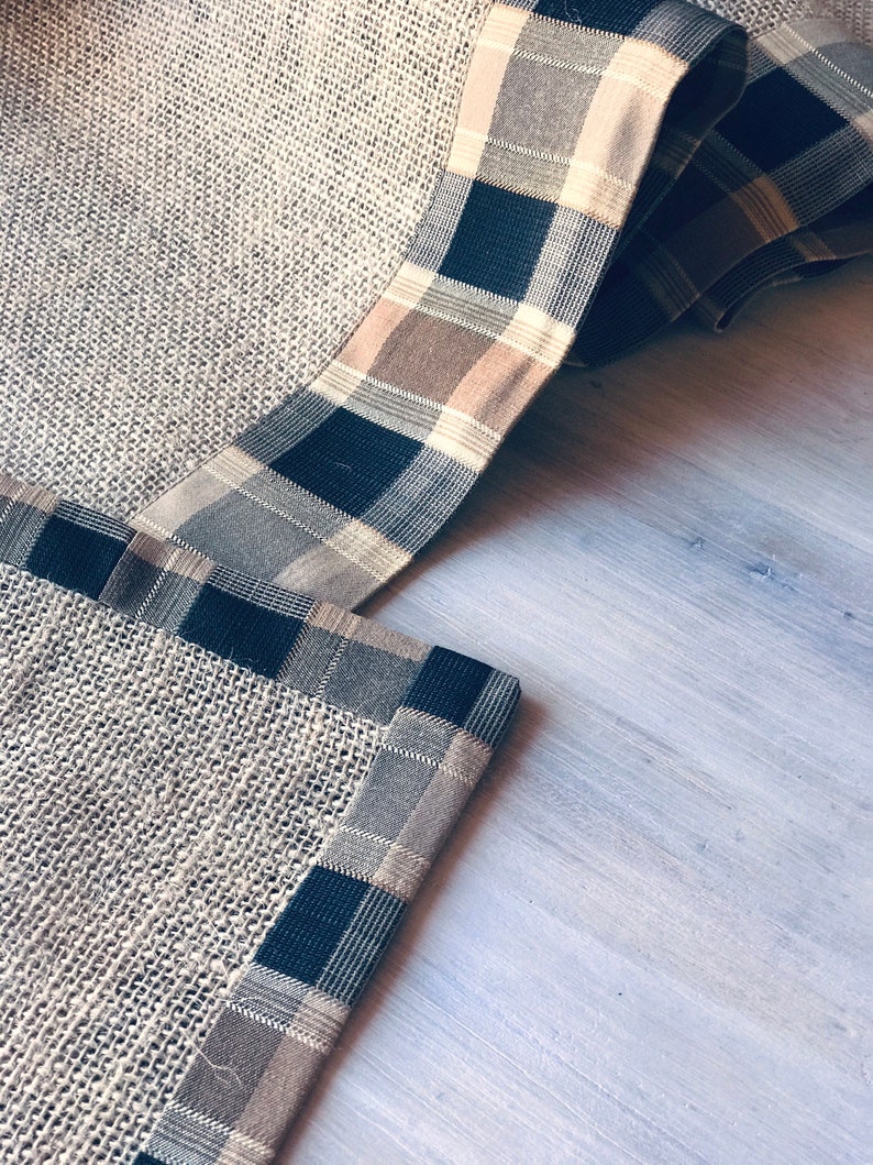 Pine Cabin Rustic Table Runner Farmhouse Linens Burlap Runner Etsy