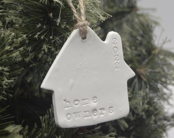 Custom Home Ornament, New Home Ornament, Christmas Ornament, Clay Ornament, Housewarming Gift