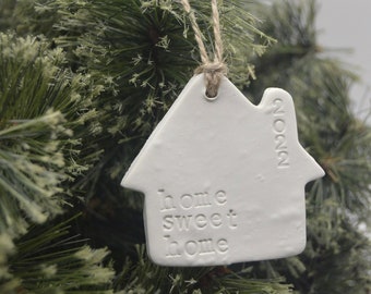 Custom Home Ornament, New Home Ornament, Christmas Ornament, Clay Ornament, Housewarming Gift
