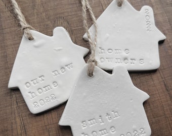 Custom Home Ornament, New Home Ornament, Christmas Ornament, Clay Ornament, Housewarming Gift