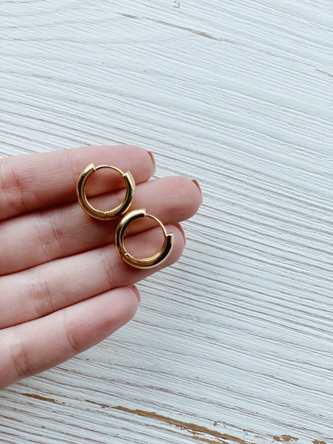 Gold Huggie Hoop Earrings, Gold Filled Huggie Earrings, Hoop Earrings ...