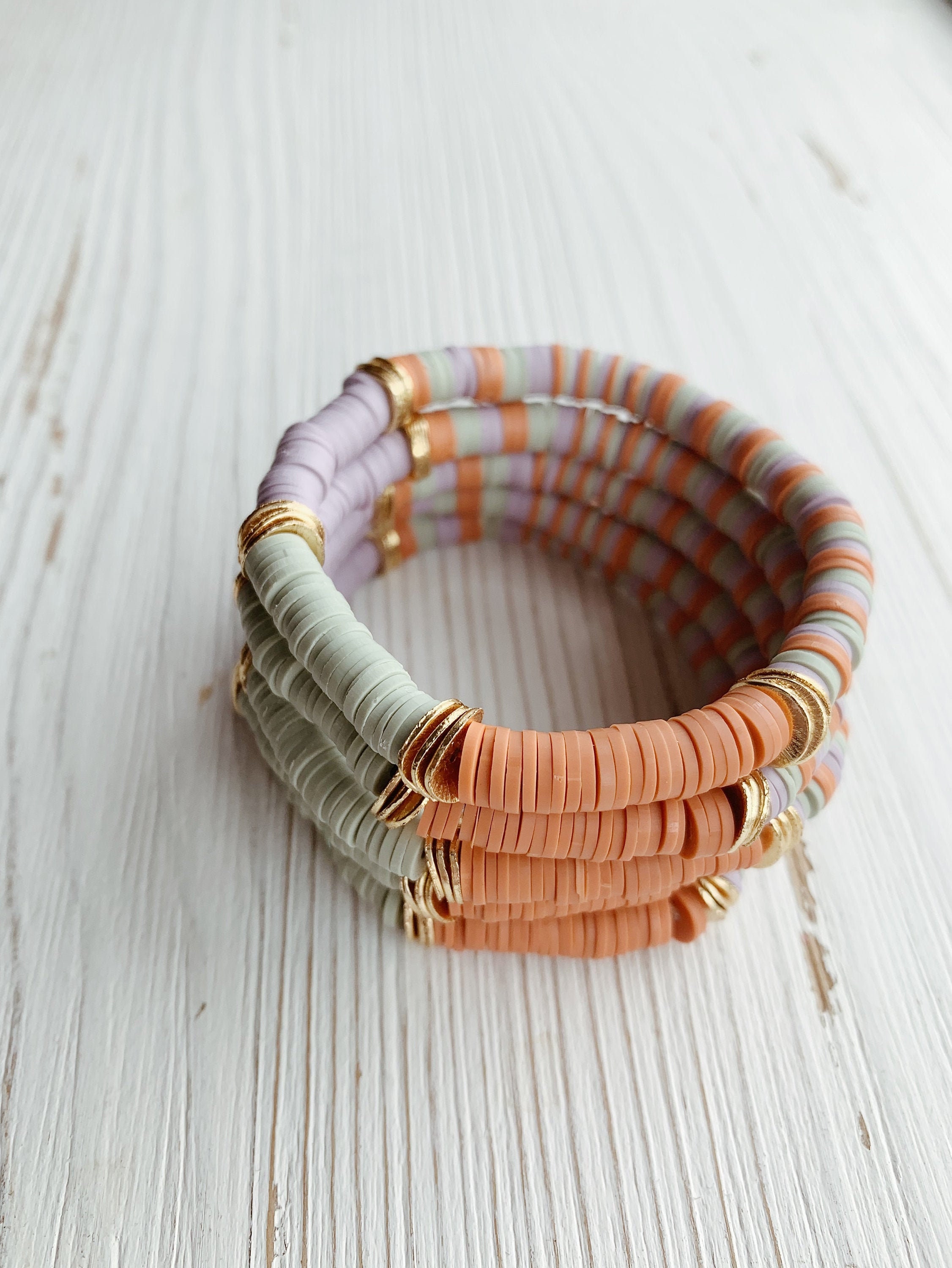 Disc Bead Bracelet Heishi Bead Bracelet Gift for Her Summer Etsy