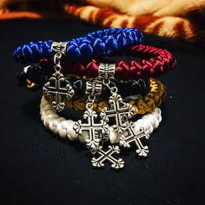 33 Knot Orthodox Prayer Bracelet w/ cross chain bead