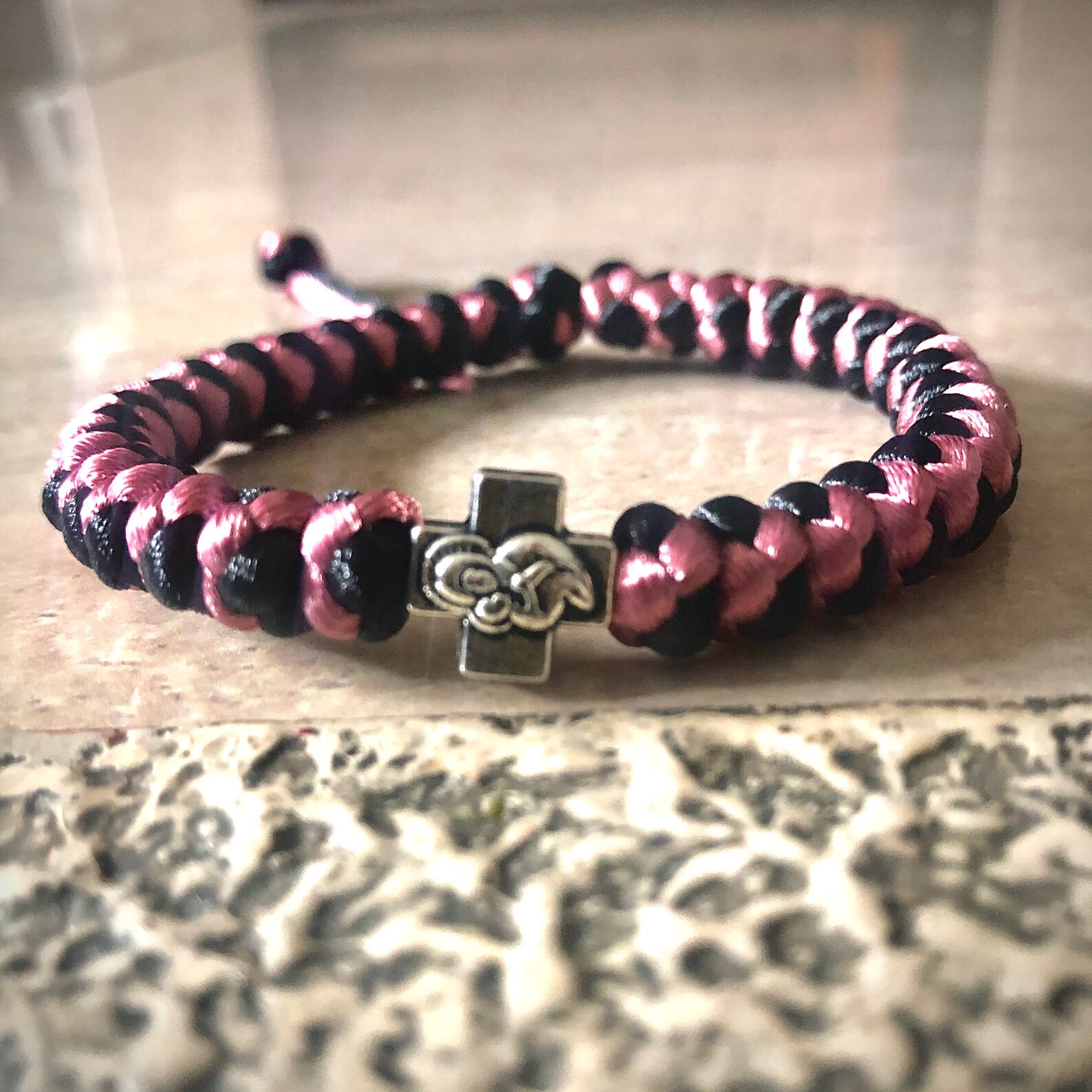 SILVER BEAD Two Colored Orthodox Prayer Rope Bracelet / Etsy Sweden