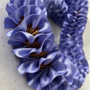 Iris Plumeria Ribbon Lei Approx 36in