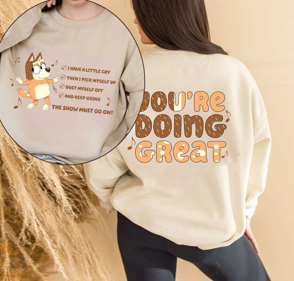 Twosided Chili Checklist Bluey Shirt You're Doing Great Etsy