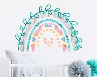 Boho Rainbow - Vinyl Stickers Art Custom Nursery Kids Boho Home Decor