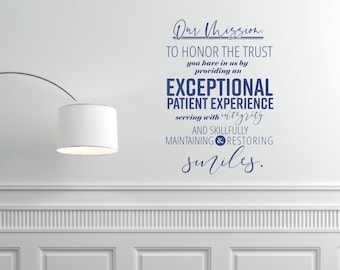 Custom Business Mission or Vision Statement Vinyl Decal - Create Your Own Wall Words