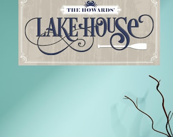 Custom Lakehouse Name Vinyl Decal - Home Decor Wall Art