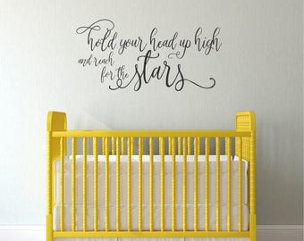 Reach For The Stars Nursery Wall Decal: Inspirational Quote