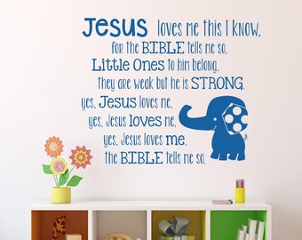 Vinilo decorativo de pared para habitación infantil: Jesús me ama - Decoración personalizada para el hogar