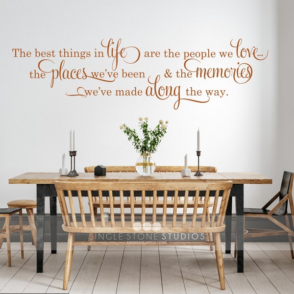 Best Things In Life Wall Decal - Vinyl Wall Words Custom Home Decor
