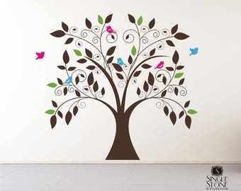 Nursery Tree Wall Decal Whimsical - Nursery Vinyl Wall Stickers Art Custom