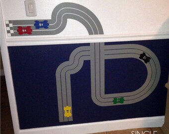 Nursery Racetrack Wall Decal kit - Vinyl Wall Stickers Art Custom Home Decor