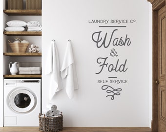 Wash and Fold Laundry Co. Wall Decal - Vinyl Stickers Art Custom Home Decor