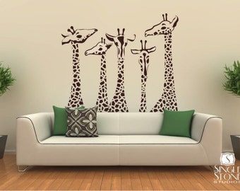 Nursery Giraffe Wall Decals - Giraffe Family Wall Stickers Custom Home Decor