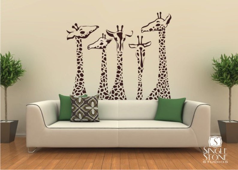 Nursery Giraffe Wall Decals Giraffe Family Wall Stickers Etsy