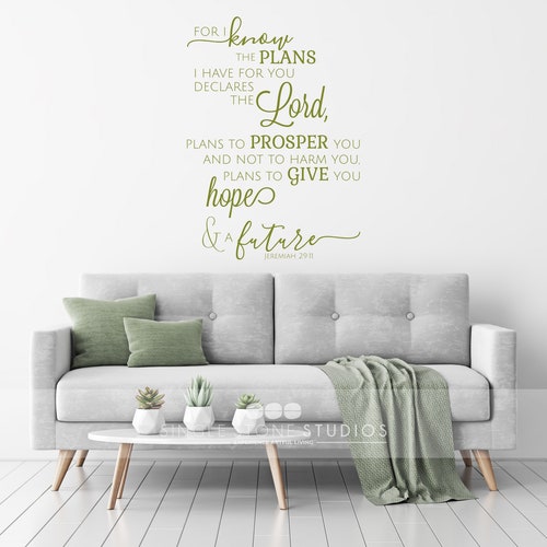 Vinyl Wall Art Decal Jeremiah 2911 for I Know the Etsy