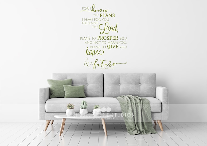 Bible Verse Wall Decal Jeremiah 2911 Vinyl Stickers Art Etsy