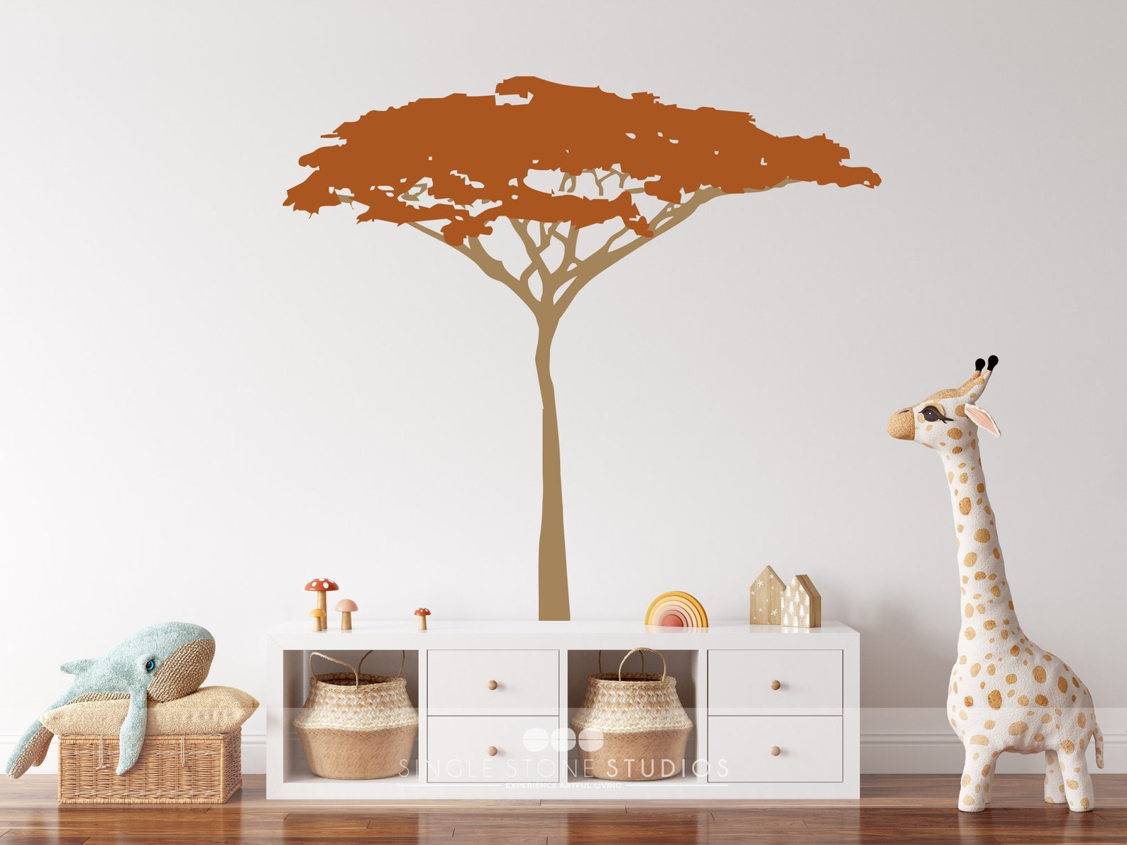 Nursery Acacia Jungle Safari Tree Wall Decal Wall Mural Etsy