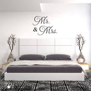 Mr. And Mrs. Wedding Wall Decal - Vinyl Text Wall Sticker Custom Home Decor
