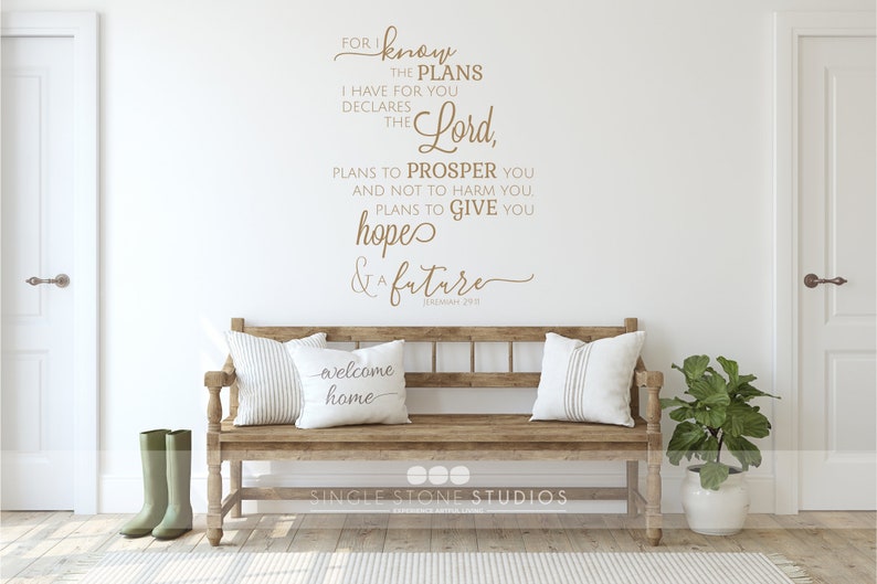 Bible Verse Wall Decal Jeremiah 2911 Vinyl Stickers Art Etsy