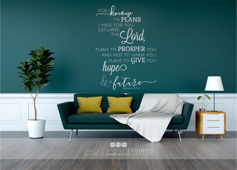 Bible Verse Wall Decal Jeremiah 2911 Vinyl Stickers Art Etsy