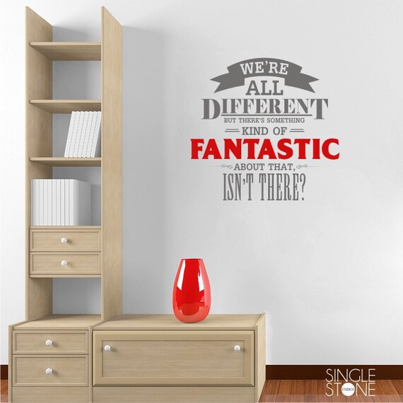 We Re All Different Wall Decal Quote Vinyl Word Art Etsy