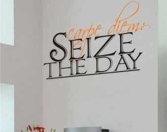Carpe Diem Seize the Day Wall Decal Quote - Vinyl Wall Stickers Custom Home Decor
