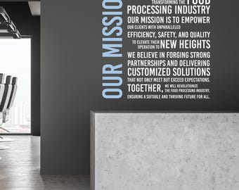 Custom Business Mission or Vision Statement Vinyl Decal - Create Your Own Wall Words