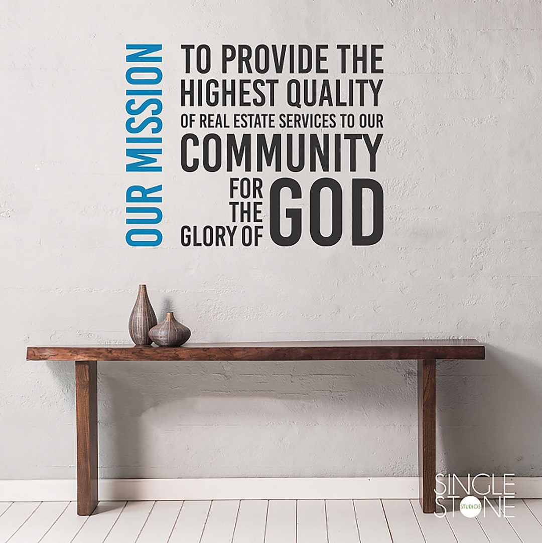 Custom Business Mission or Vision Statement Vinyl Decal - Create Your ...