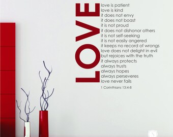 Love Is Patient Wall Decal: 1 Corinthians Bible Verse Vinyl Art