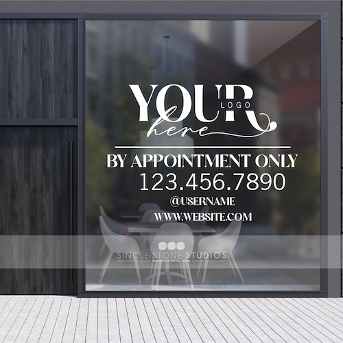 Custom Storefront Window Decals Business Logos Store Hours - Etsy