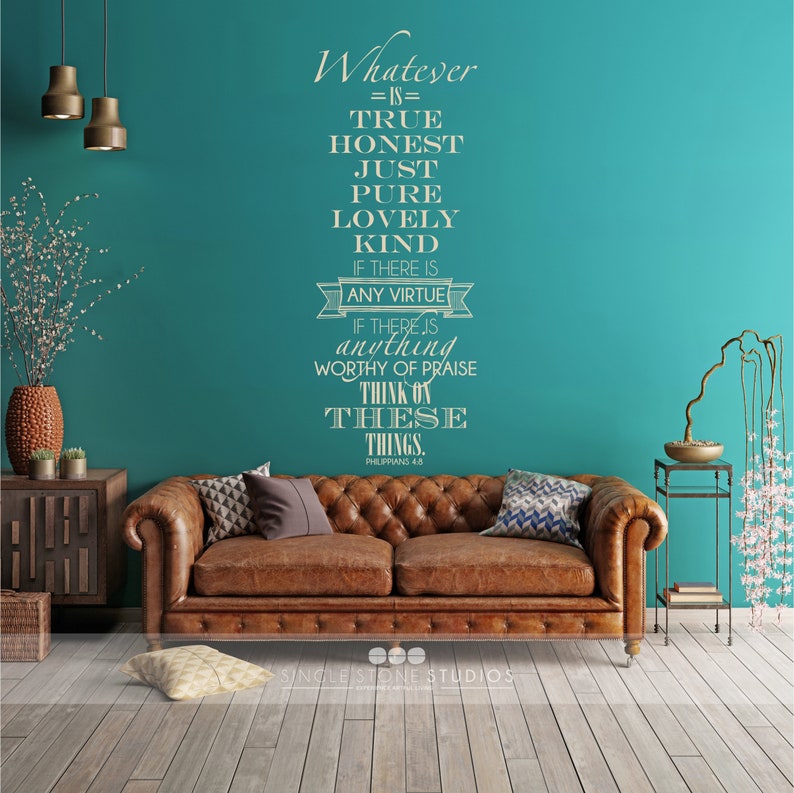 Bible Verse Wall Decal Philippians 48 Vinyl Wall Word Art Etsy