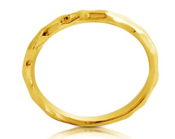 Hammered Ring Stackable Band #14K Gold Plated over 925 Sterling Silver  R0298G