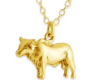 Gold Ox Pendant - Etsy