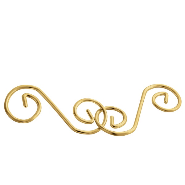 Pair of S-Shaped Spiral Hooks Necklace Extender #14K Gold Plated over 925 Sterling Silver  X0665G