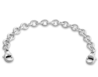 5.5mm Thick Bracelet / Necklace Safety Chain 2.0''-6.0" with Two 5mm Lobster Claw Clasps 925 Sterling Silver  S0586S