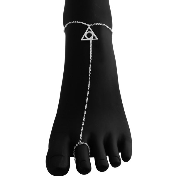 Illuminati Toe Ring Anklet 925 Sterling Silver  A0851S