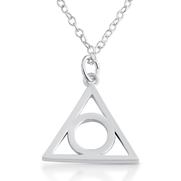 Eye of Providence Illuminati Triangle & Circle Plane Shapes Secret Society Symbol Charm Pendant Necklace 925 Sterling Silver #Azaggi N0201S