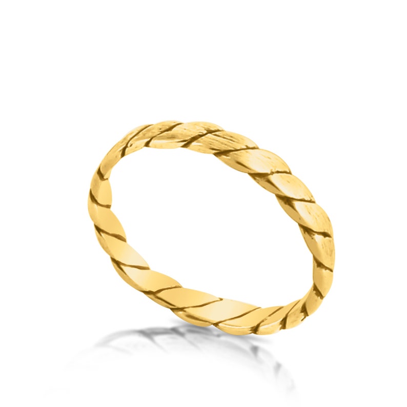 Rope Stackable Ring Band #14K Gold Plated over 925 Sterling Silver #Azaggi R0289G