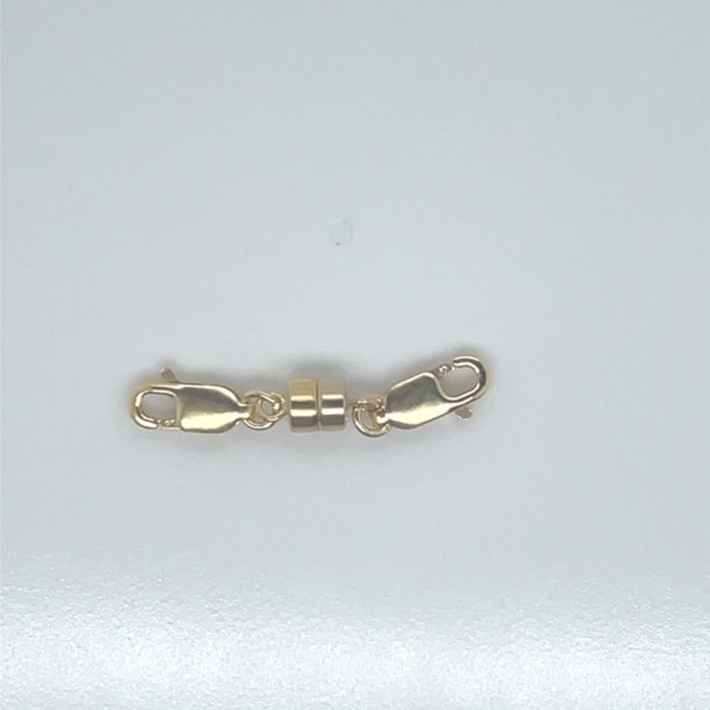 Magnetic Jewelry Clasps with Two 4MM Lobster Claw Clasps 14K Gold Plated over 925 Sterling Silver M0683G image 4