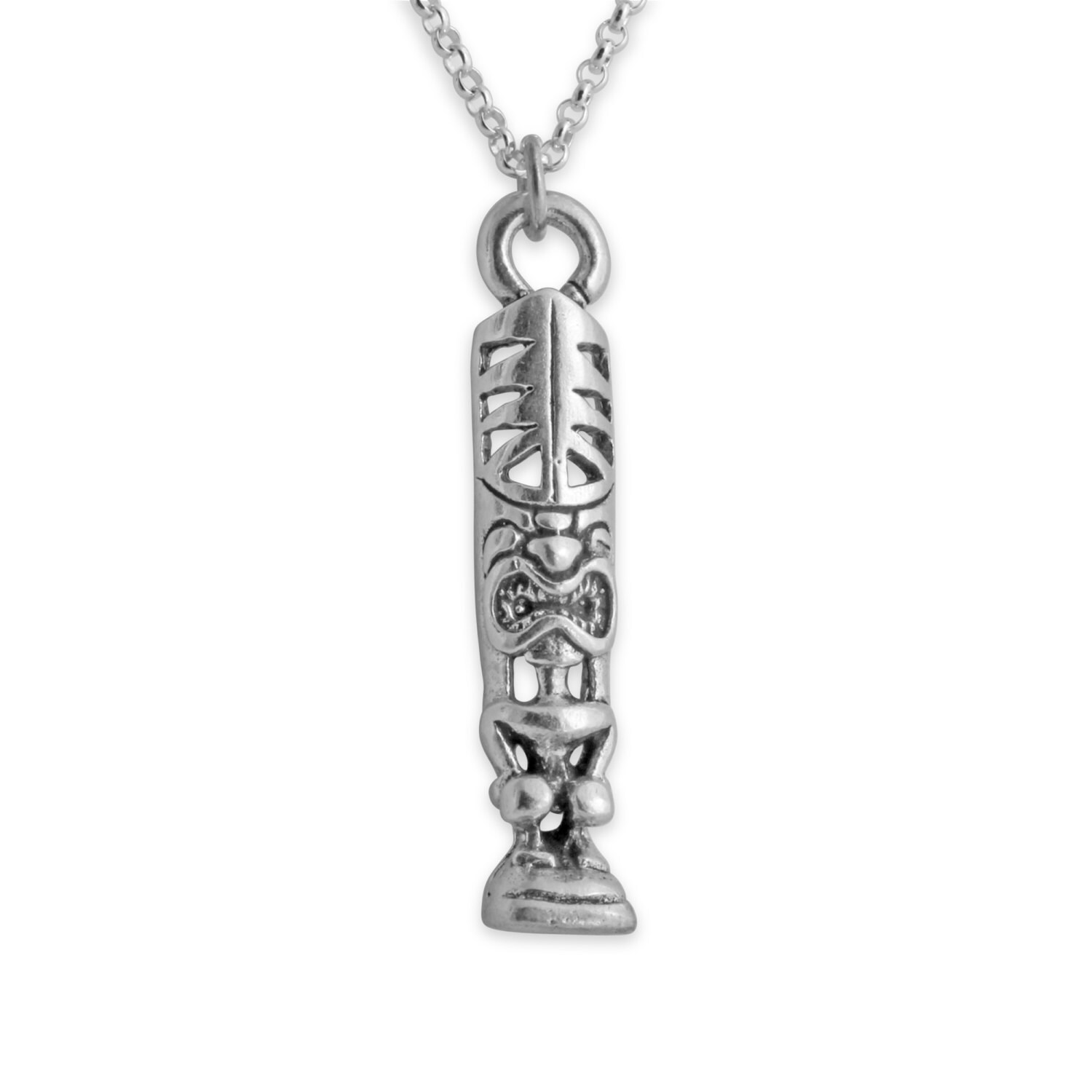 Silver tiki pendant sale
