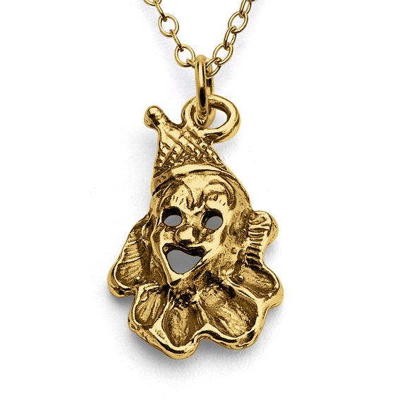 Sterling Silver Womens 1mm Box Chain Funny Circus Clown Holding Balls Pendant Necklace Sterling Silver Womens 1mm Box Chain Funny Circus Clown Holding Balls Pendant Necklace